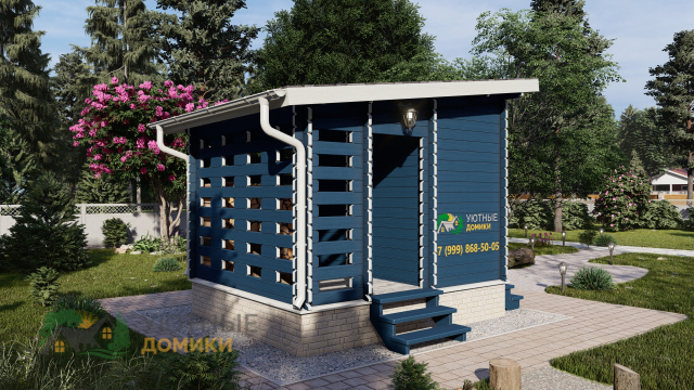 Дачный хозблок с дровником,душем и туалетом «Буревестник» 3
