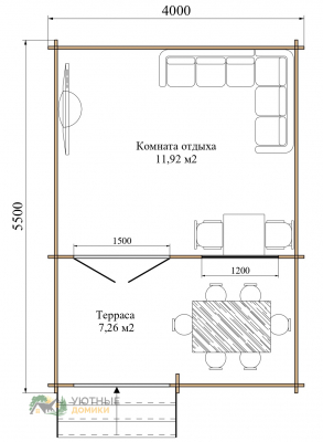 Беседка для дачи с террасой «Магнолия» 6