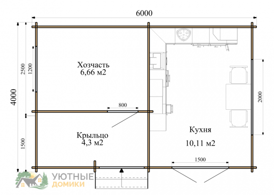Летняя кухня для дачи и сада «Клюква» 6